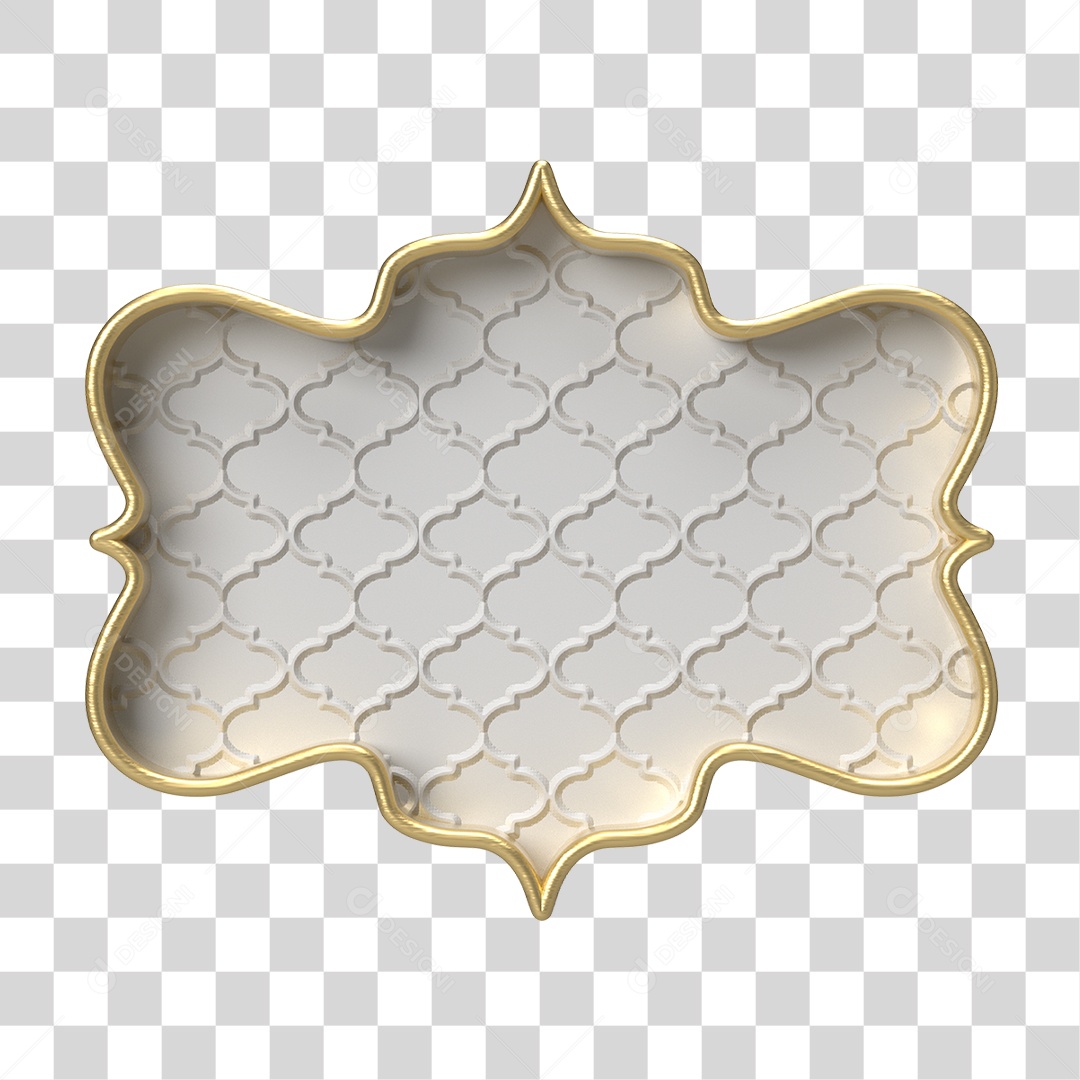 Moldura Branca Ornamentada para Composição PNG Transparente