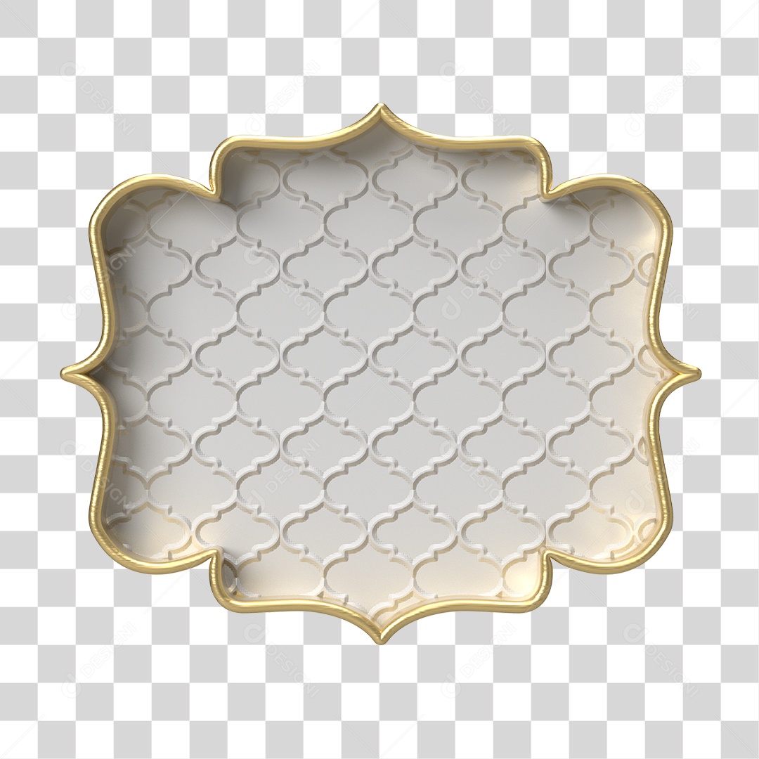 Moldura Branca Ornamentada para Composição PNG Transparente