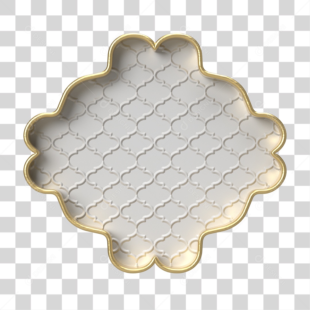 Moldura Branca Ornamentada para Composição PNG Transparente