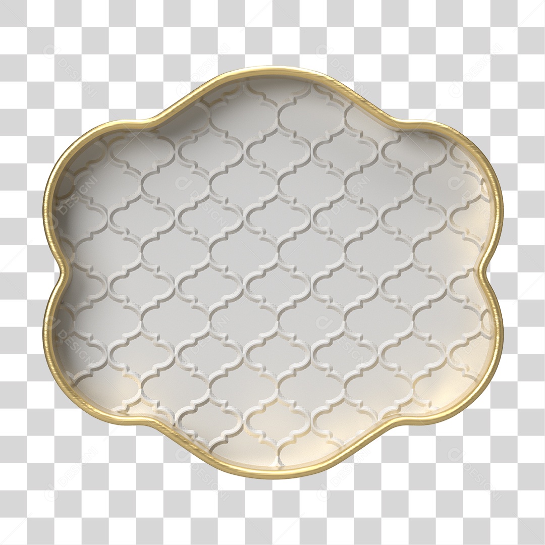 Moldura Branca Ornamentada para Composição PNG Transparente