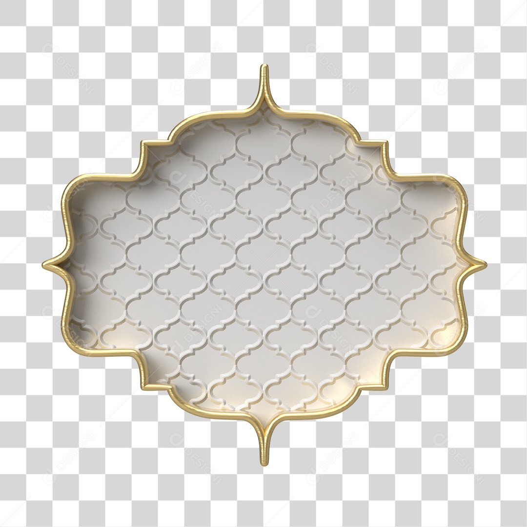 Moldura Branca Ornamentada para Composição PNG Transparente