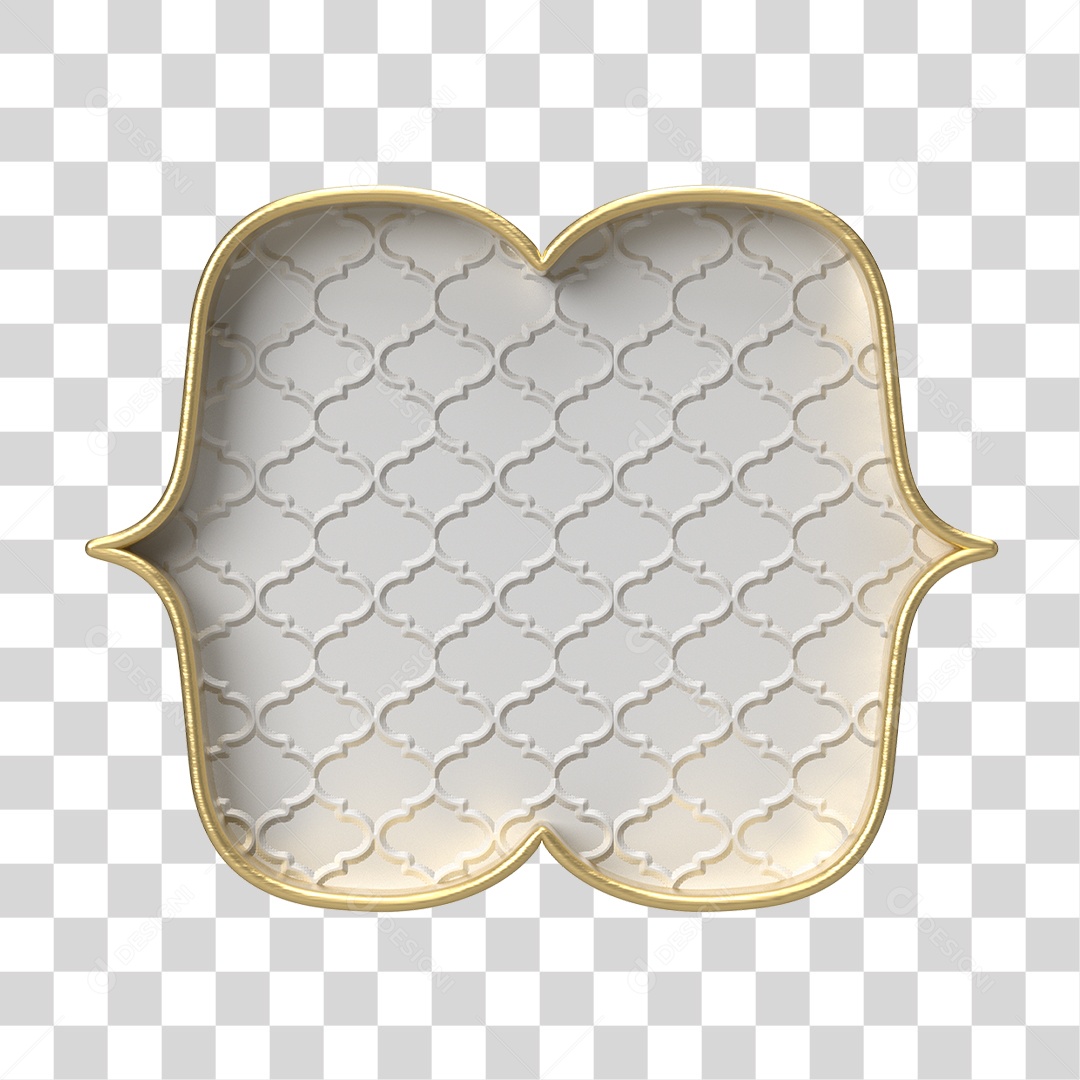 Moldura Branca Ornamentada para Composição PNG Transparente