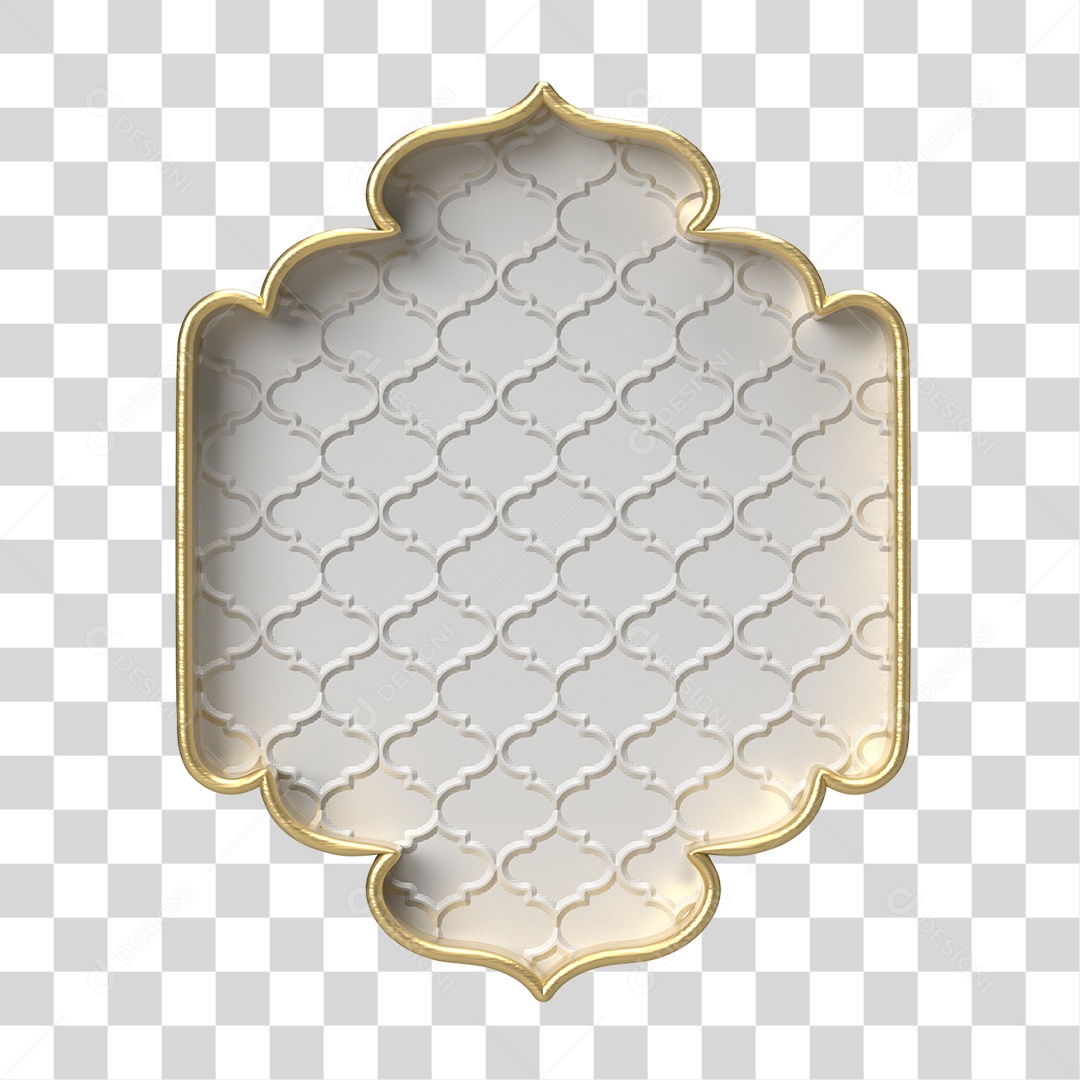 Moldura Branca Ornamentada para Composição PNG Transparente