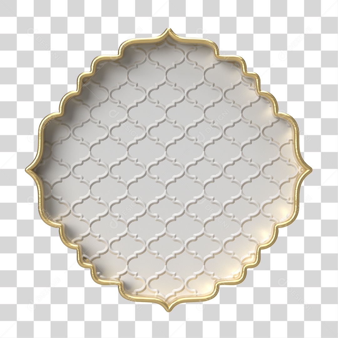 Moldura Branca Ornamentada para Composição PNG Transparente