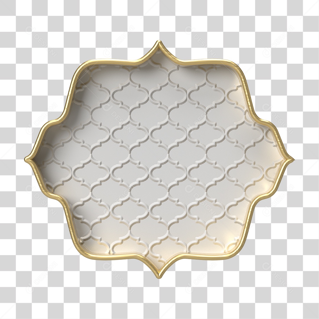 Moldura Branca Ornamentada para Composição PNG Transparente