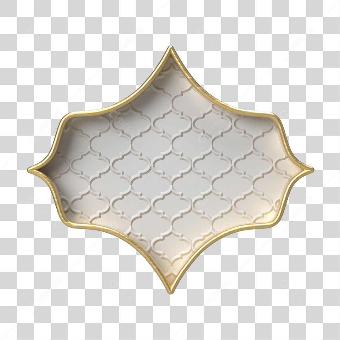 Moldura Branca Ornamentada para Composição PNG Transparente