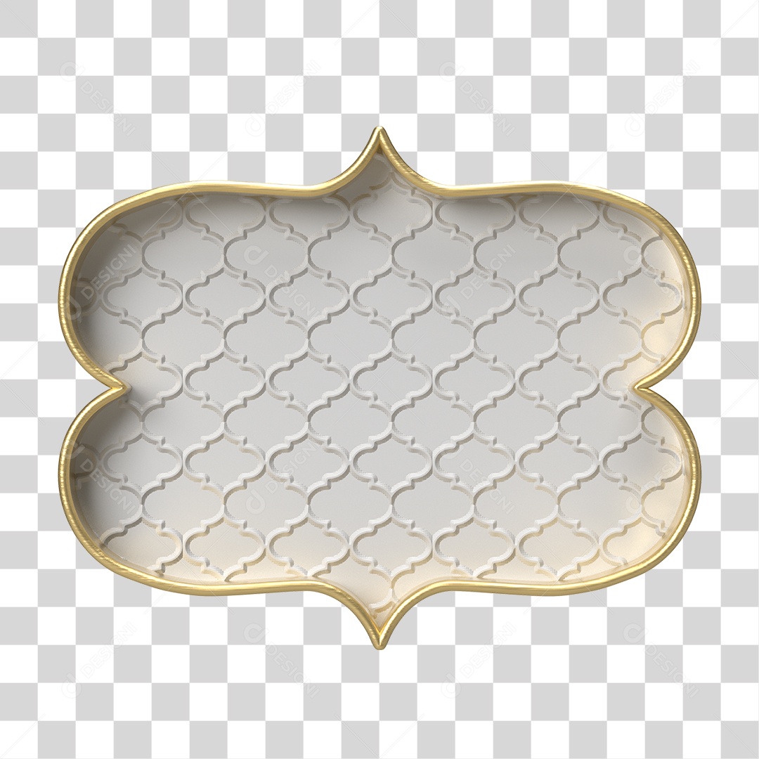 Moldura Branca Ornamentada para Composição PNG Transparente