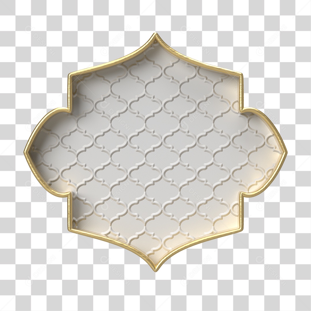 Moldura Branca Ornamentada para Composição PNG Transparente