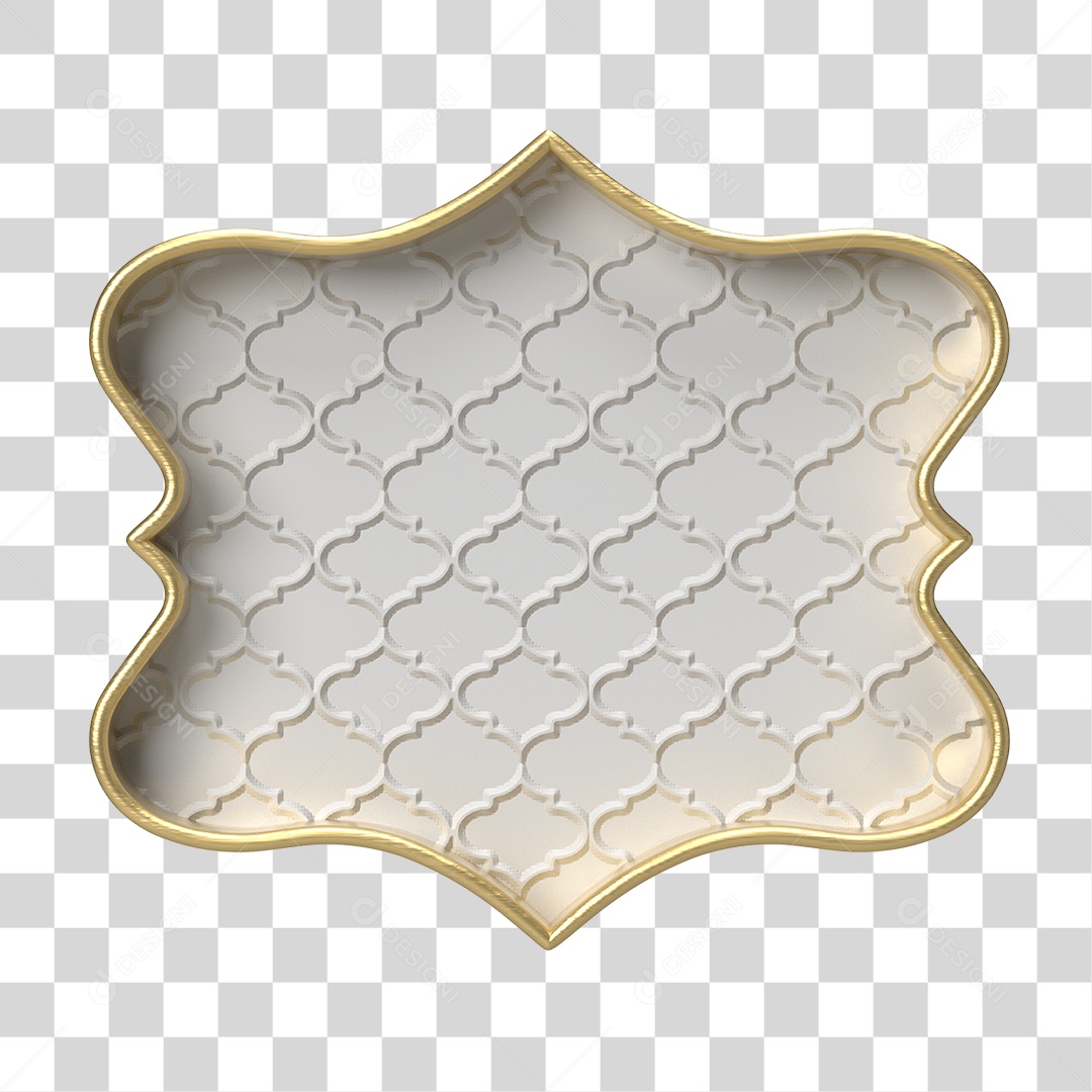 Moldura Branca Ornamentada para Composição PNG Transparente