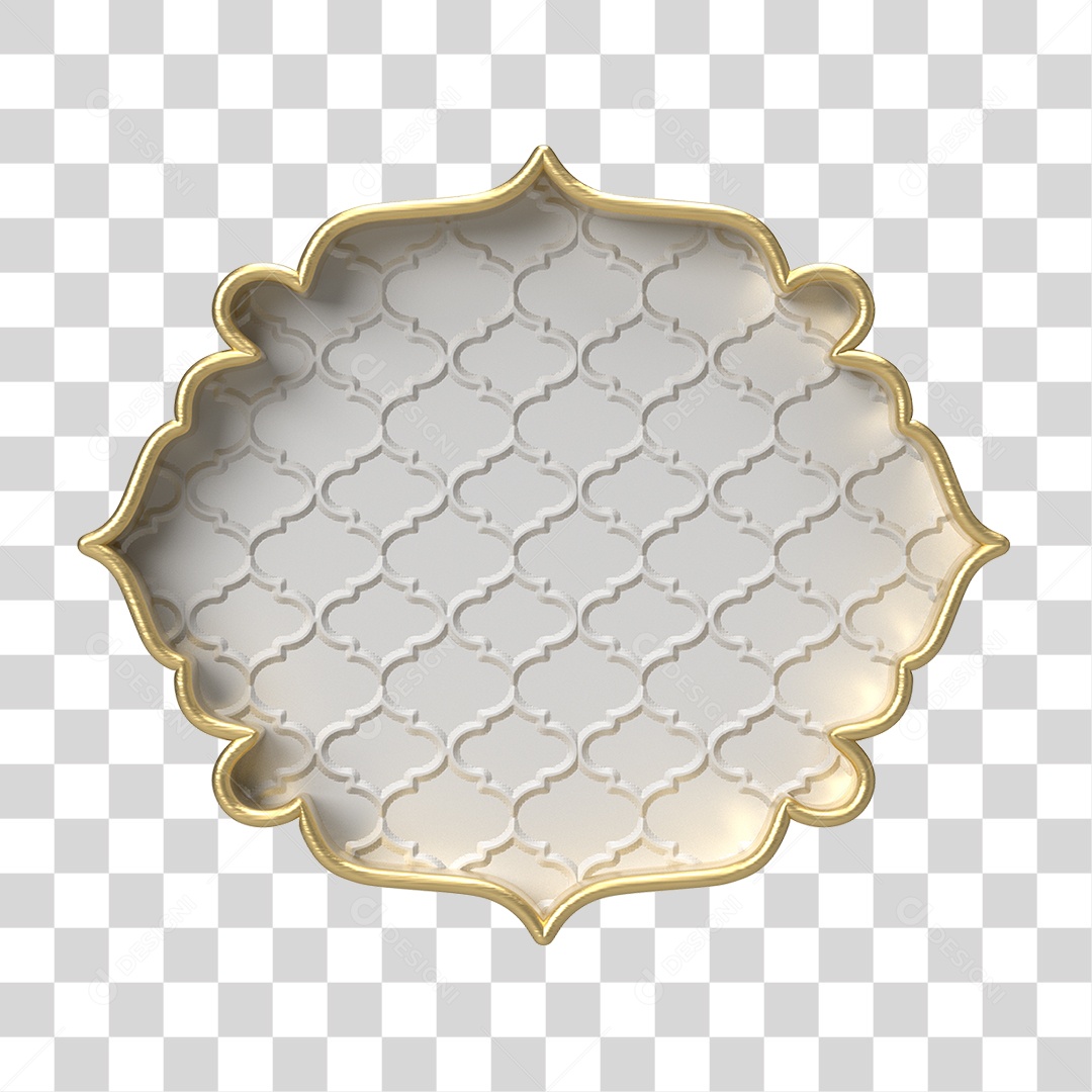 Moldura Branca Ornamentada para Composição PNG Transparente