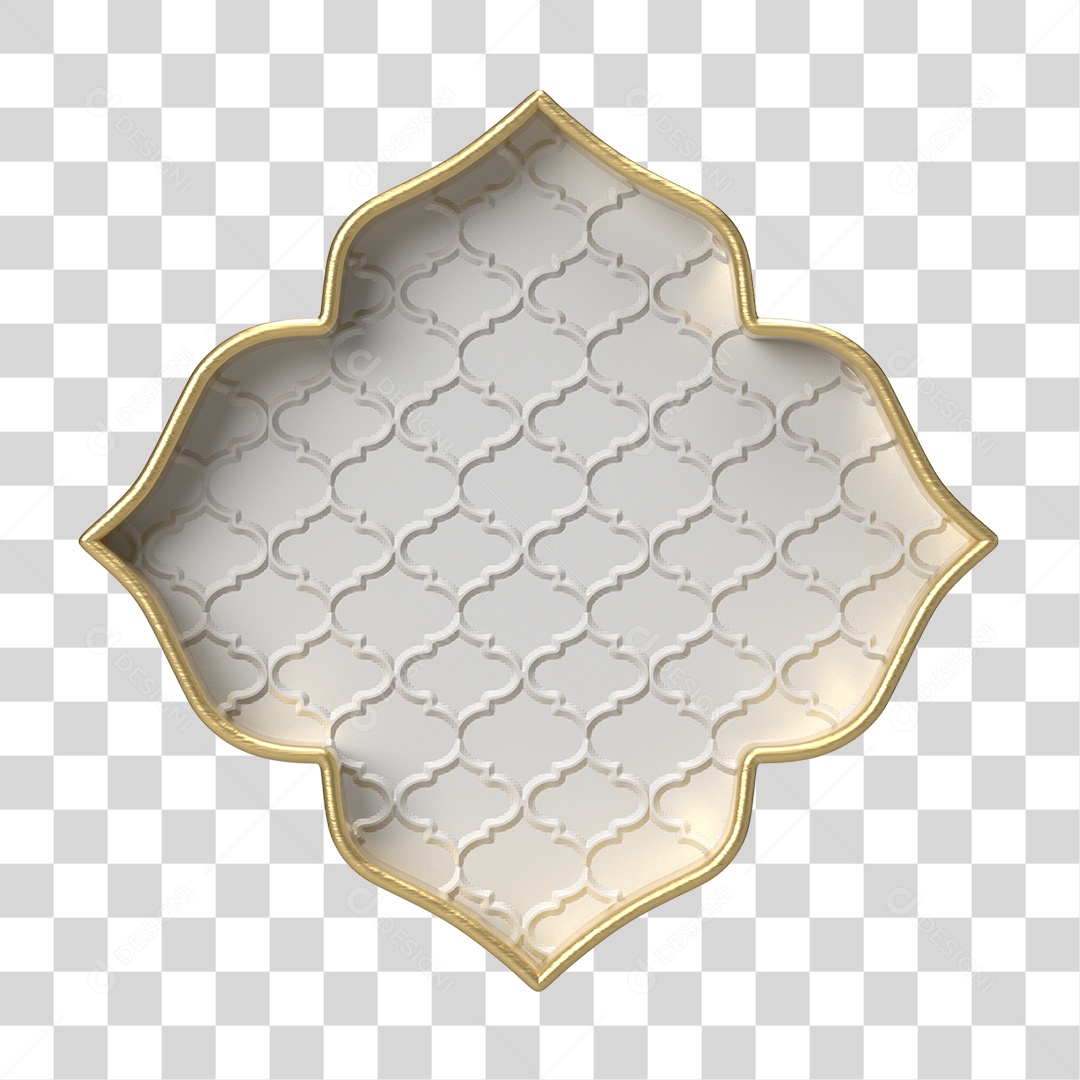 Moldura Branca Ornamentada para Composição PNG Transparente