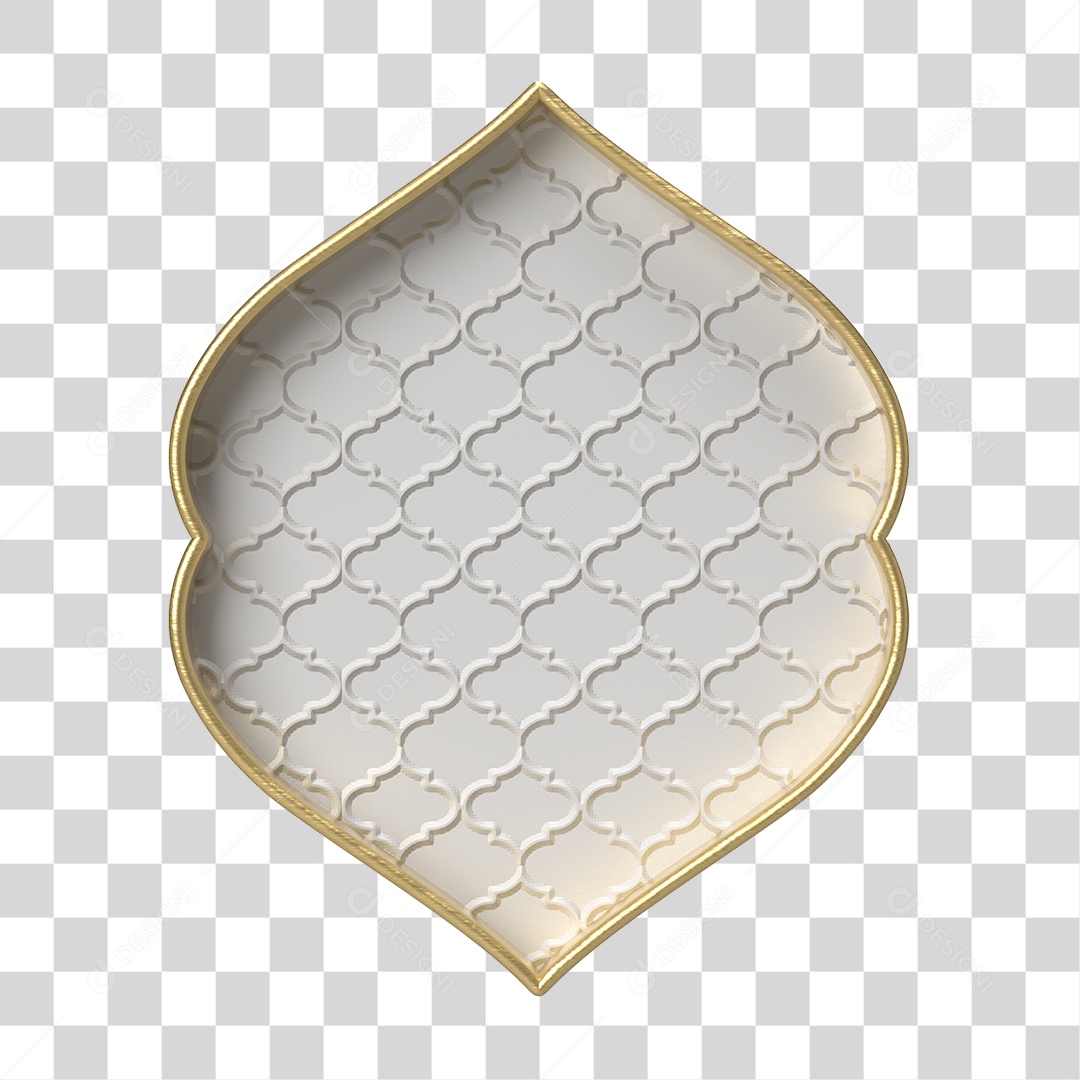 Moldura Branca Ornamentada para Composição PNG Transparente