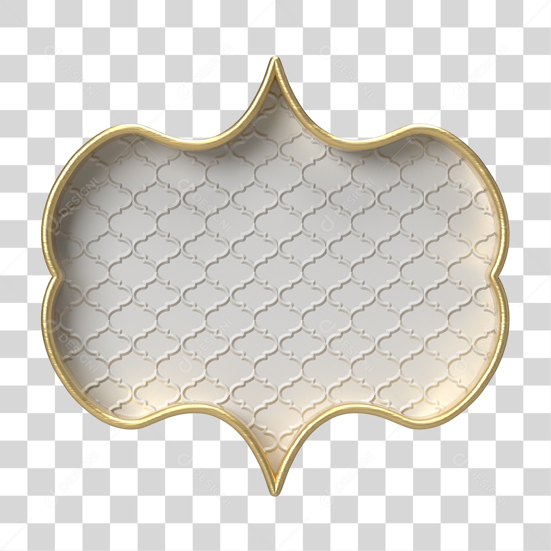 Moldura Branca Ornamentada para Composição PNG Transparente