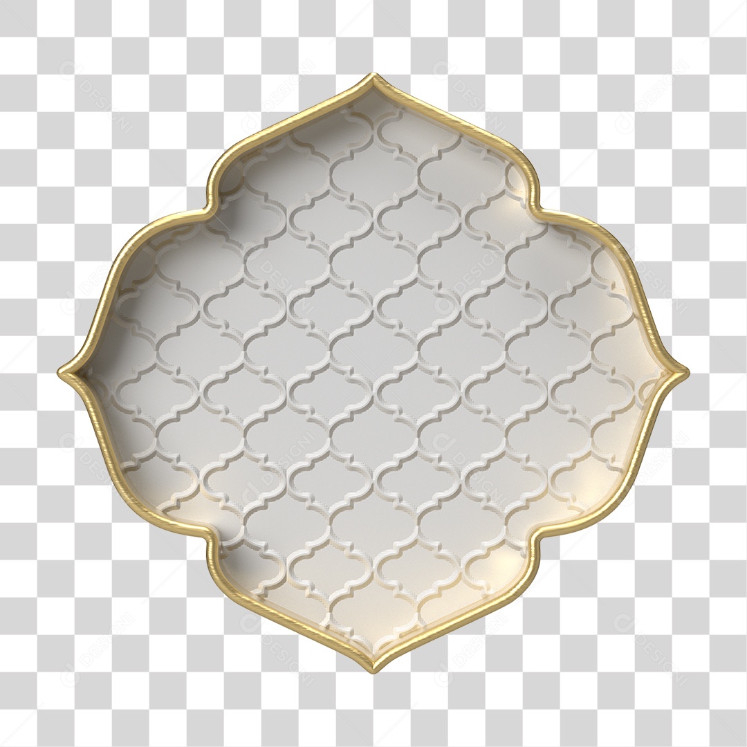 Moldura Branca Ornamentada para Composição PNG Transparente