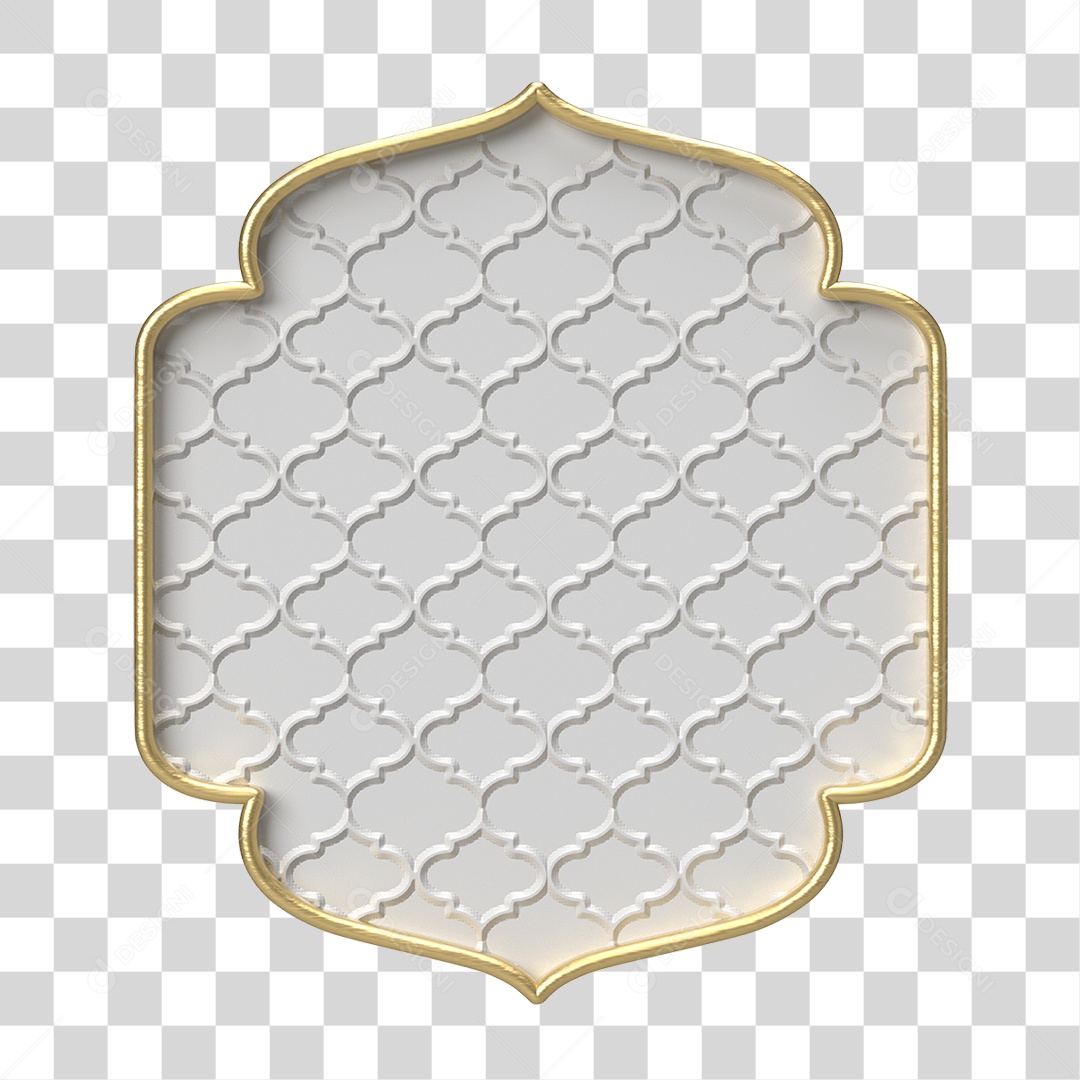Moldura Branca Ornamentada para Composição PNG Transparente