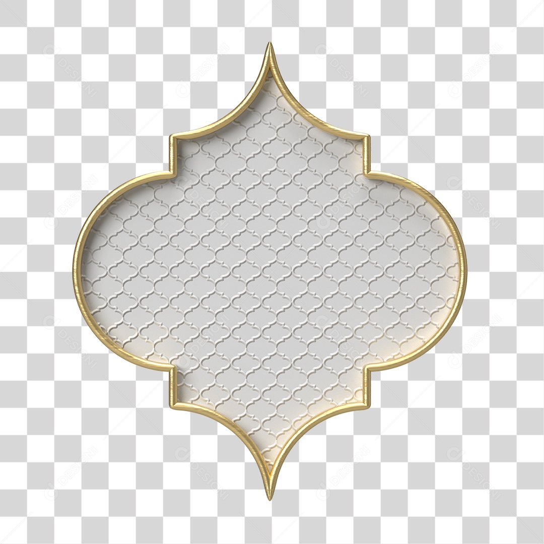 Moldura Branca Ornamentada para Composição PNG Transparente