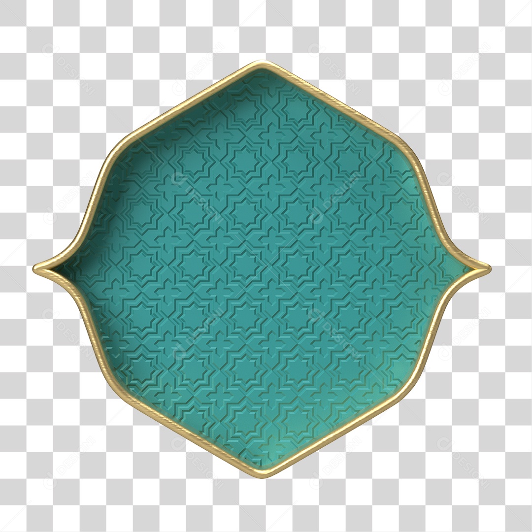 Moldura Azul Petróleo Ornamentada para Composição PNG Transparente