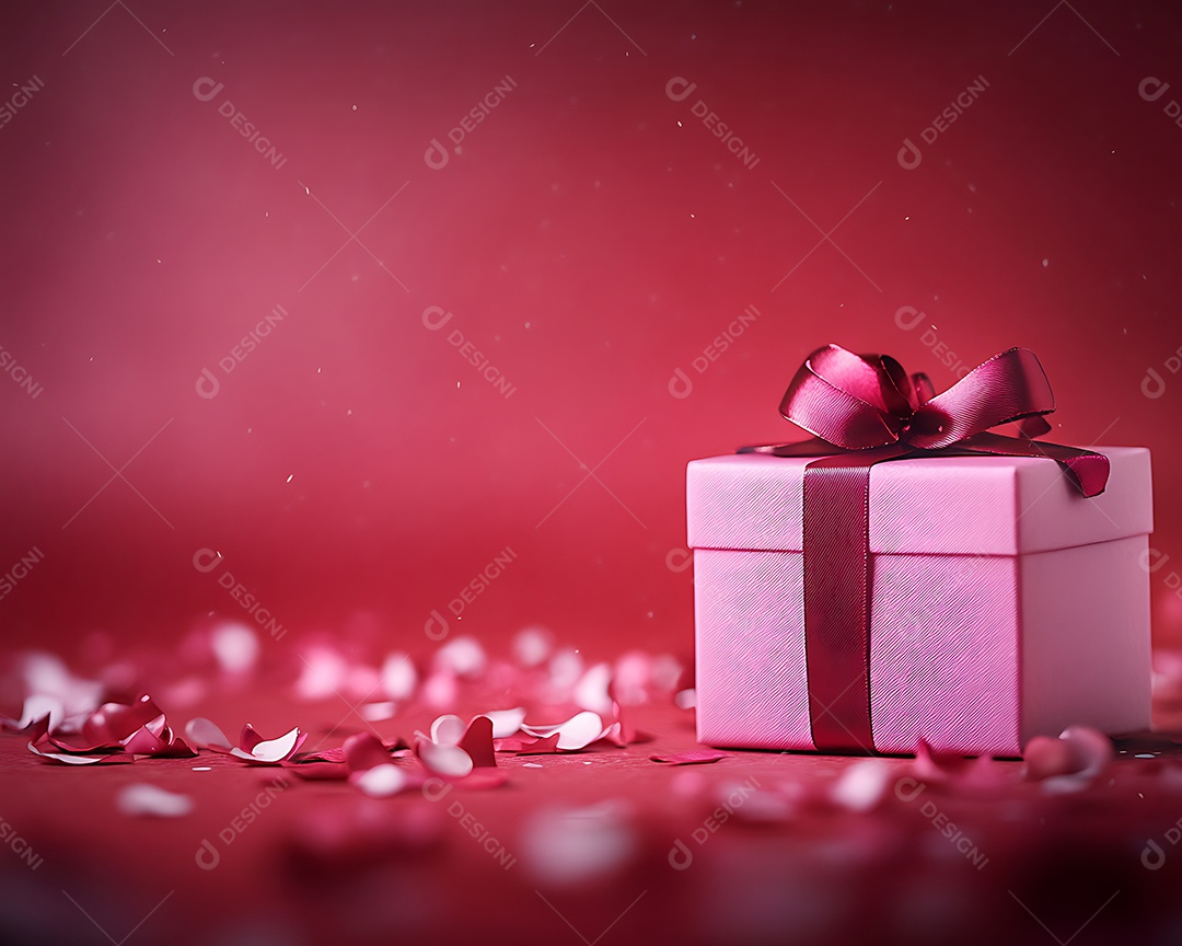 A imagem retrata uma decoração festiva associada ao Dia de São Valentim, também conhecido como Valentines Day