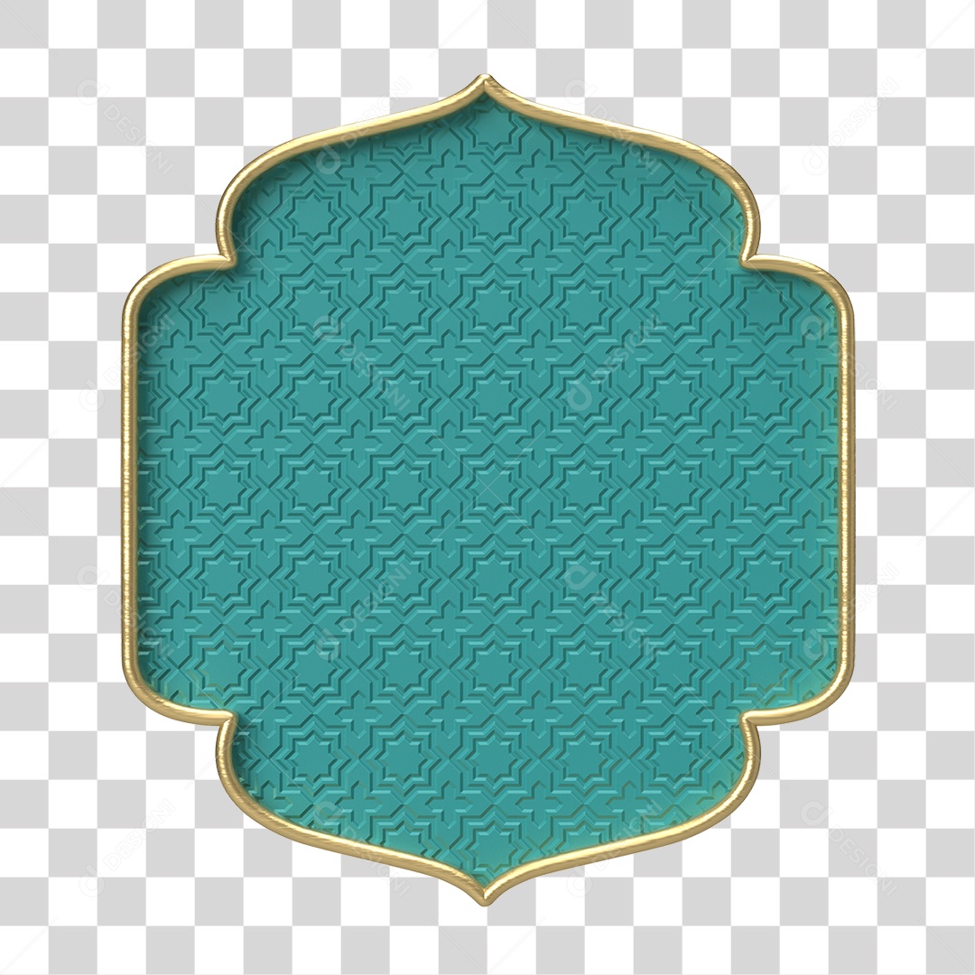 Elemento 3D Moldura Ornamentada para Composição PNG Transparente