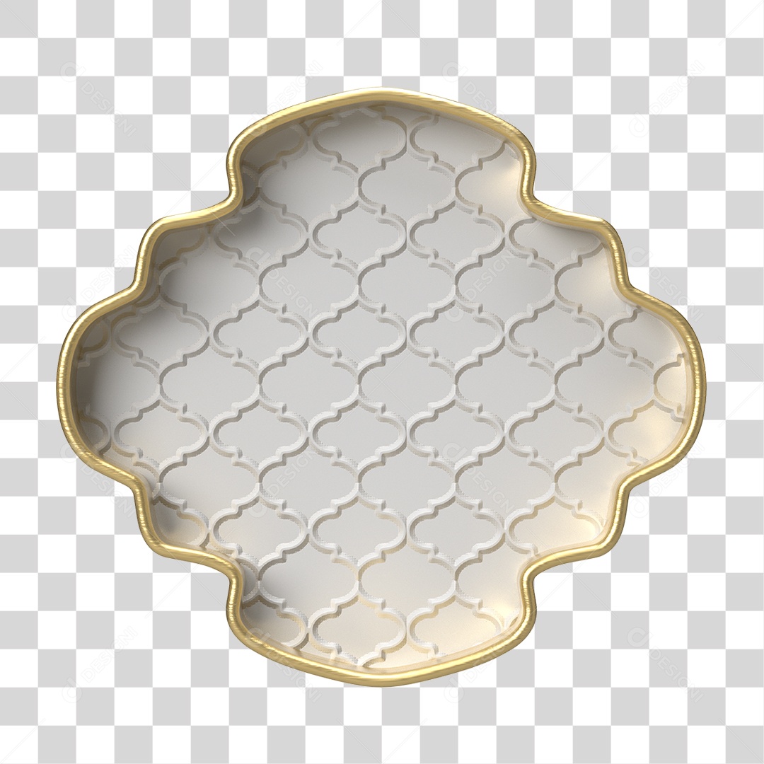 Elemento 3D Moldura Ornamentada para Composição PNG Transparente
