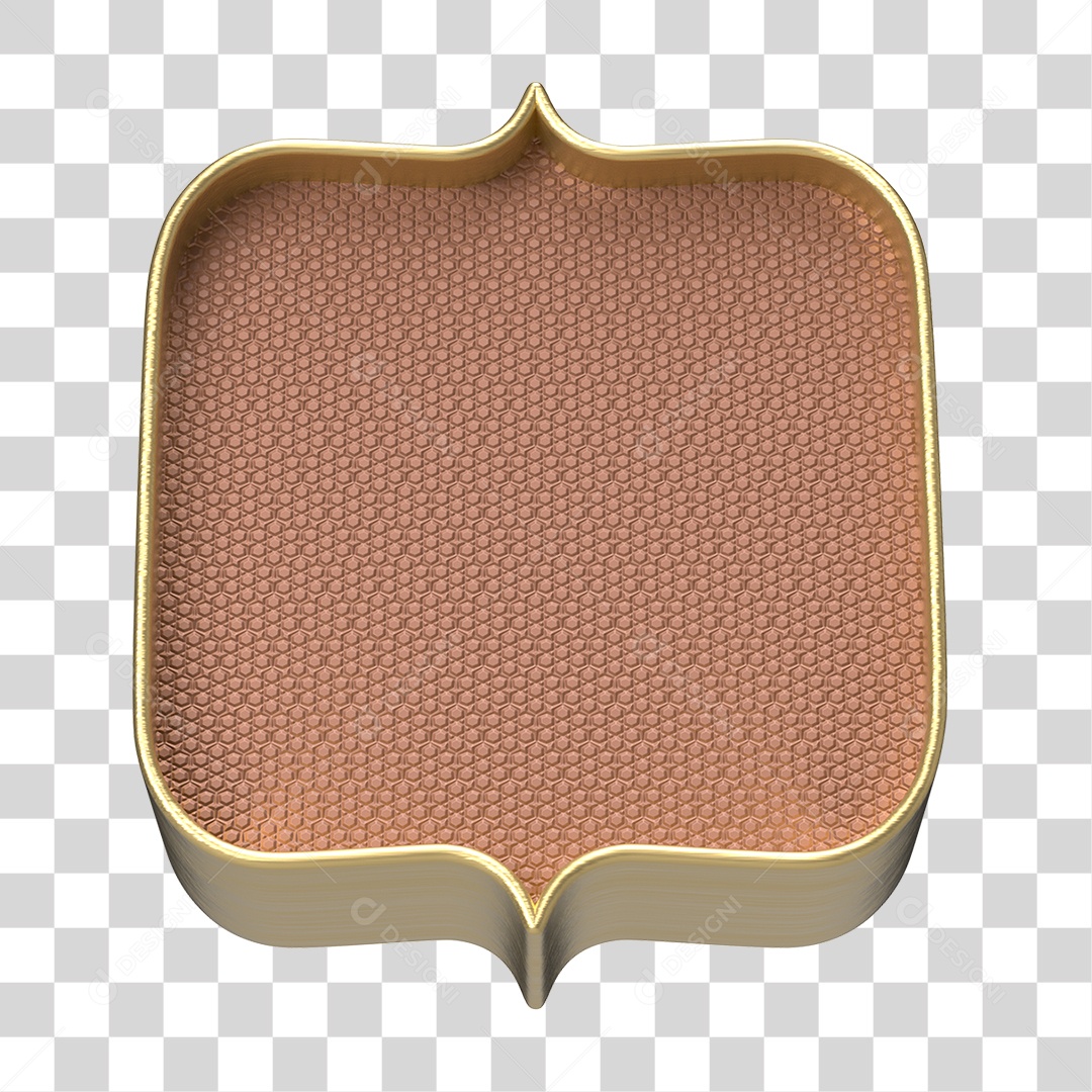 Elemento 3D Moldura Ornamentada para Composição PNG Transparente