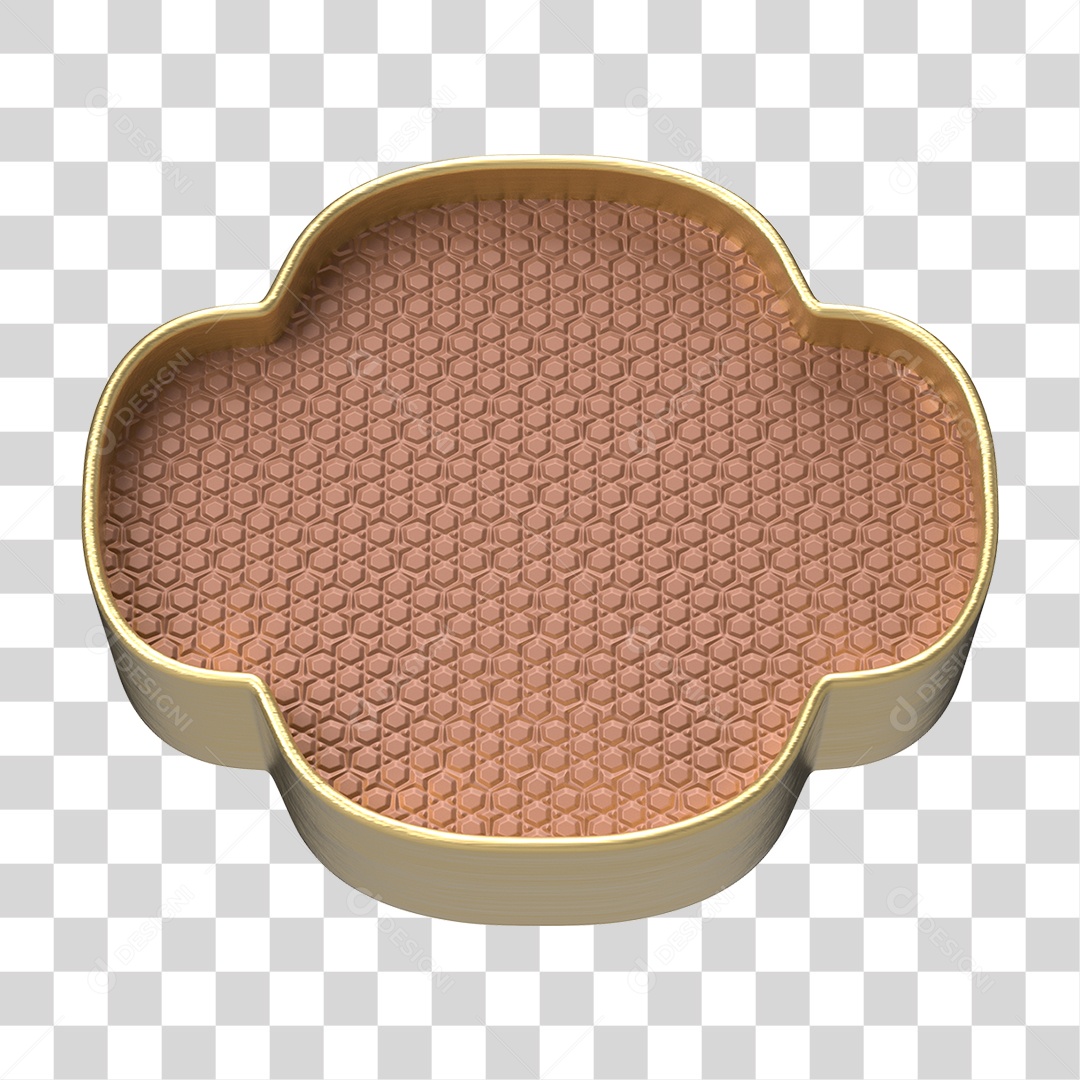 Elemento 3D Moldura Ornamentada para Composição PNG Transparente