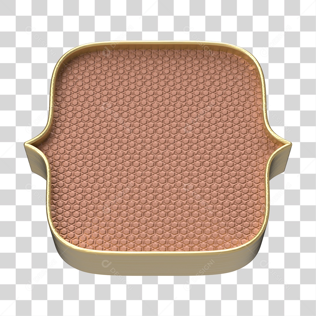 Elemento 3D Moldura Ornamentada para Composição PNG Transparente