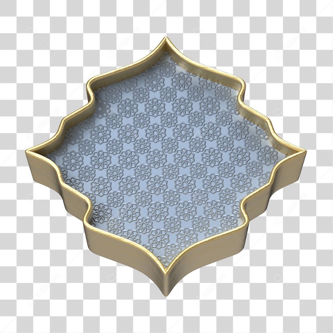 Elemento 3D Moldura Ornamentada para Composição PNG Transparente