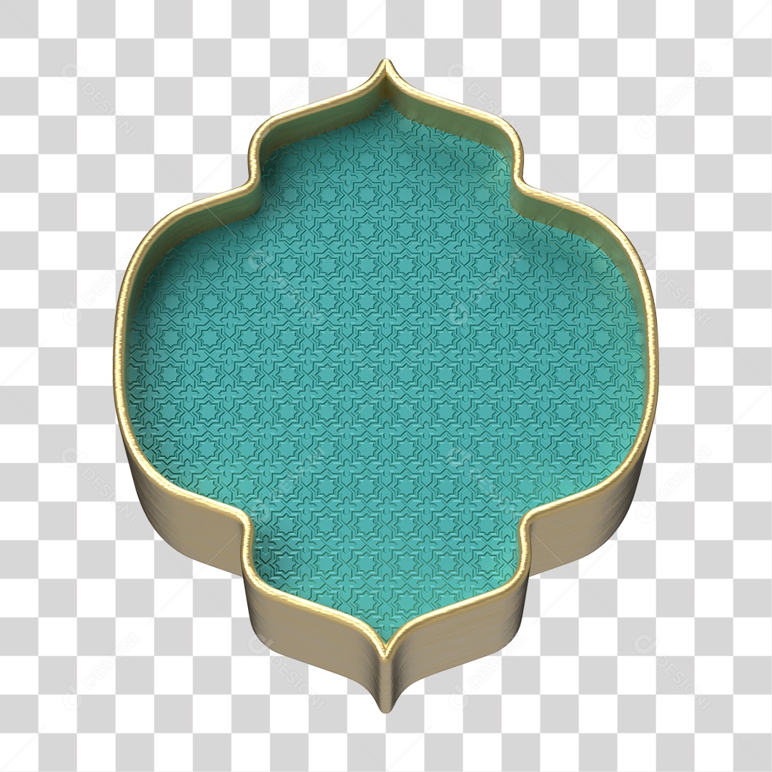 Elemento 3D Moldura Ornamentada para Composição PNG Transparente