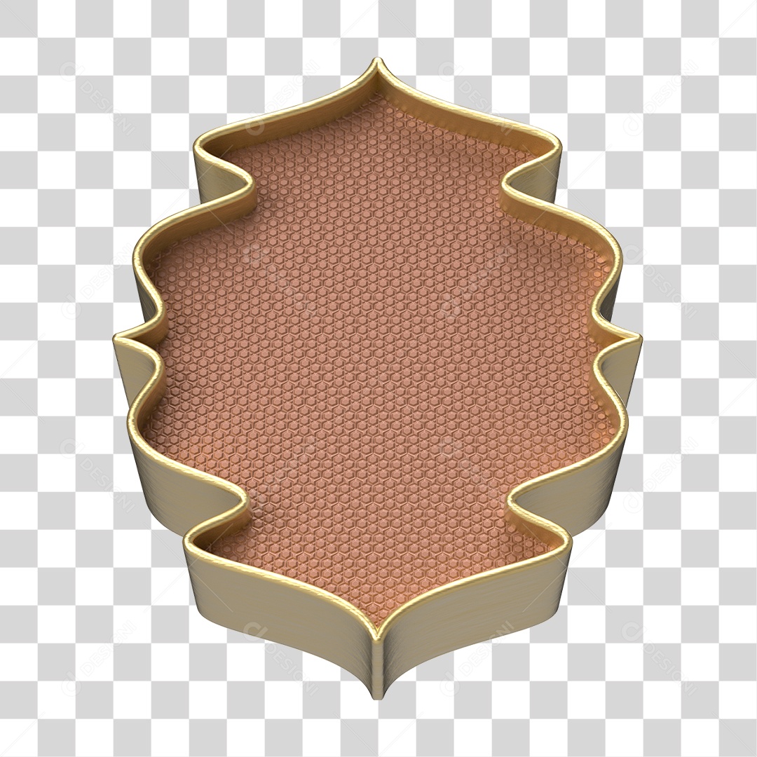 Elemento 3D Moldura Ornamentada para Composição PNG Transparente