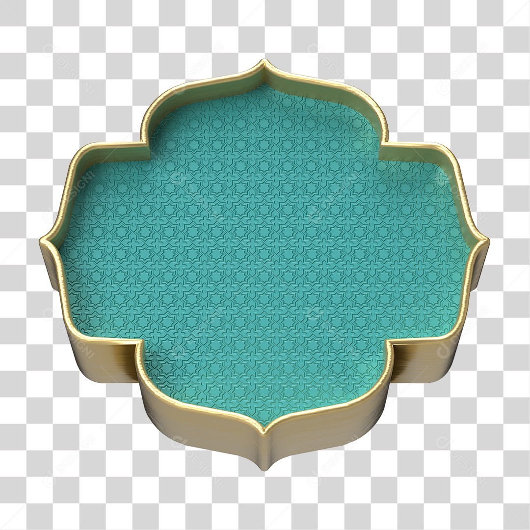 Elemento 3D Moldura Ornamentada para Composição PNG Transparente