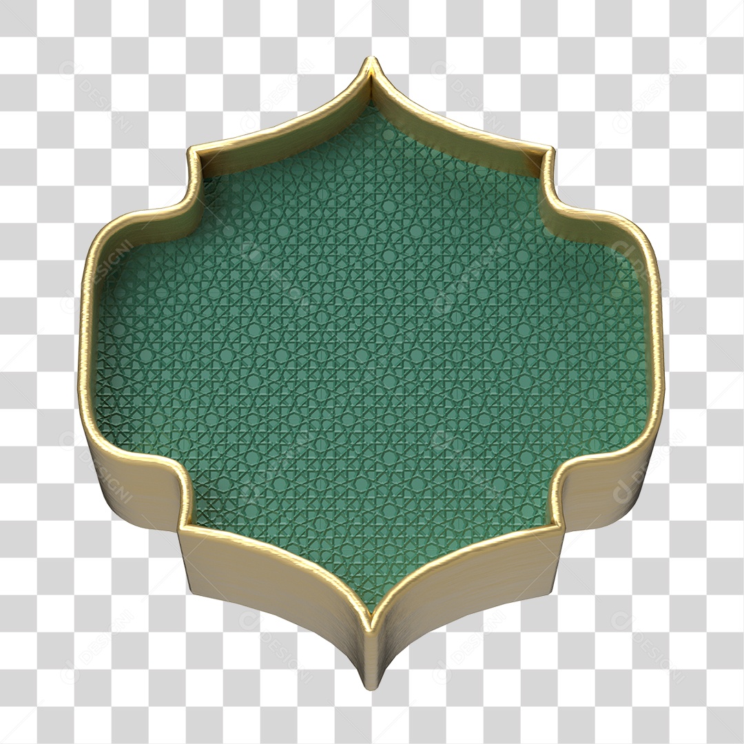 Elemento 3D Moldura Ornamentada para Composição PNG Transparente