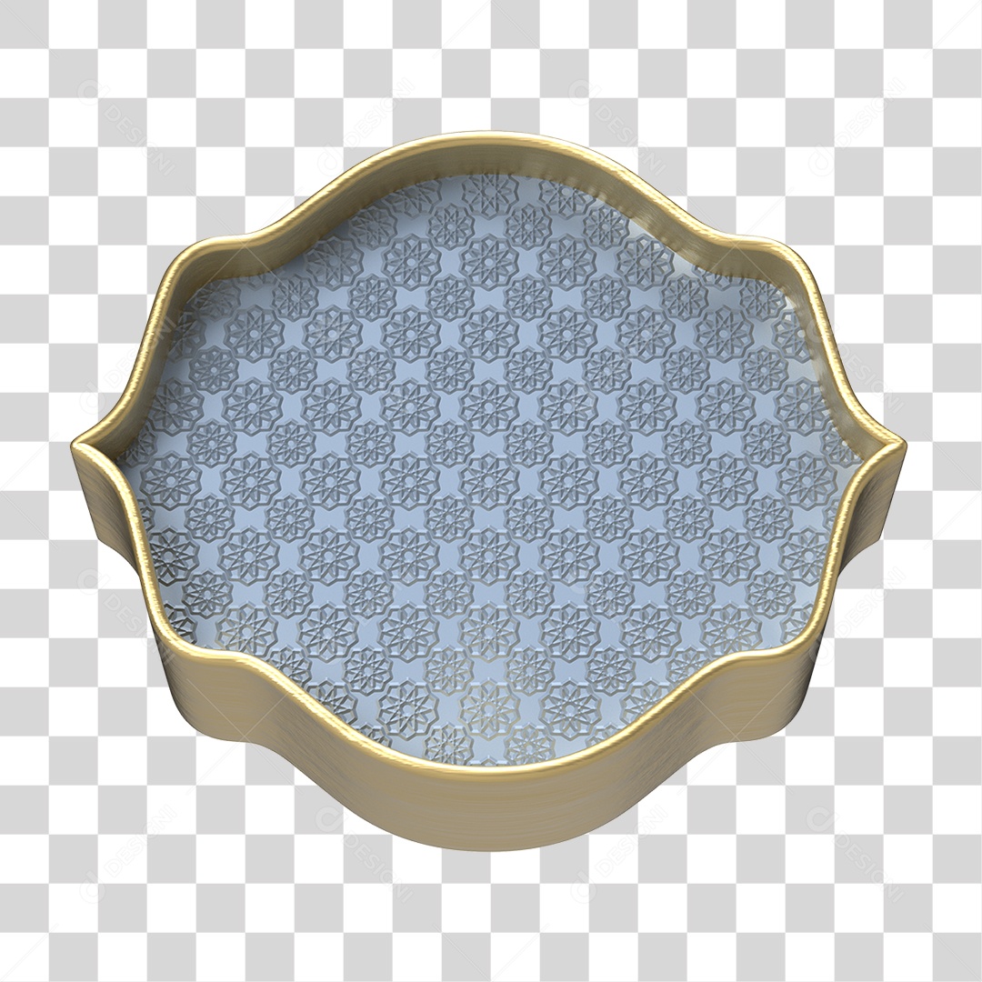 Elemento 3D Moldura Ornamentada para Composição PNG Transparente