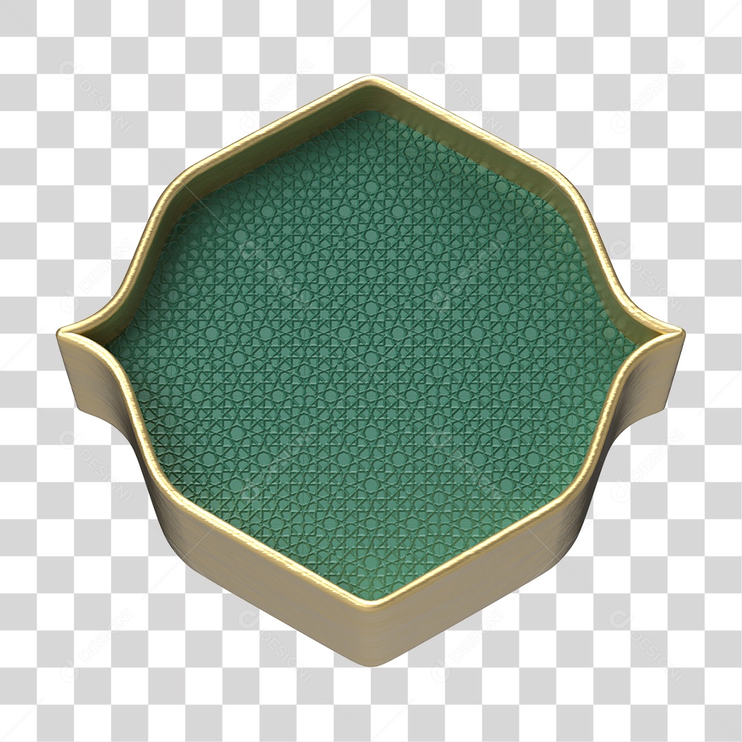 Elemento 3D Moldura Ornamentada para Composição PNG Transparente