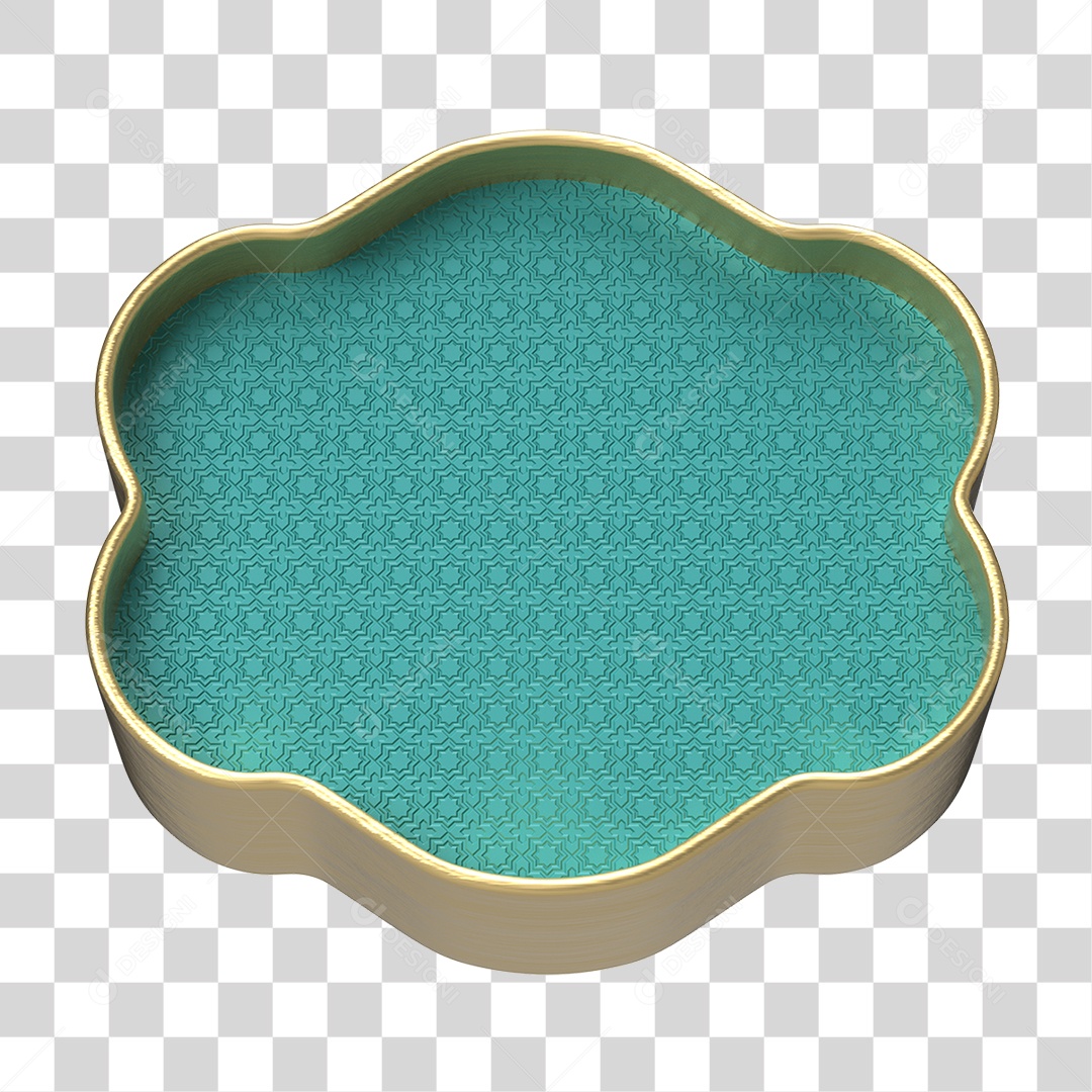 Elemento 3D Moldura Ornamentada para Composição PNG Transparente