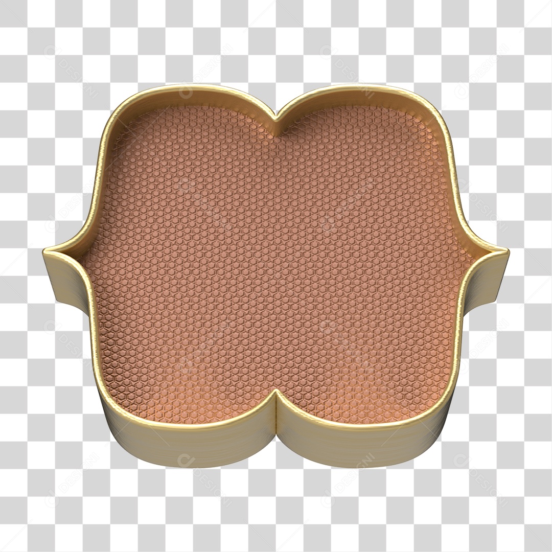 Elemento 3D Moldura Ornamentada para Composição PNG Transparente