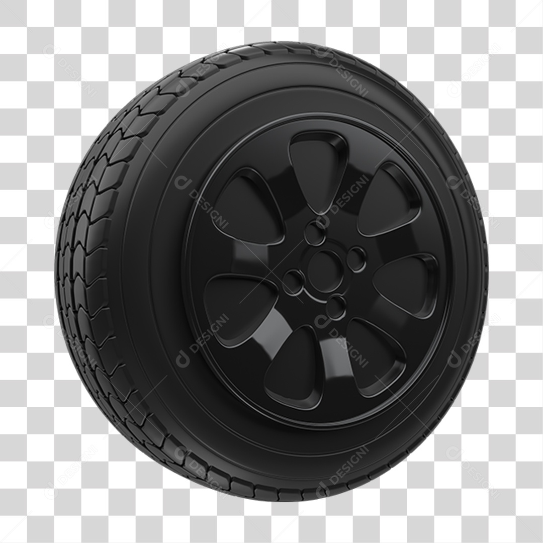 Roda de Carro com Pneu PNG Transparente