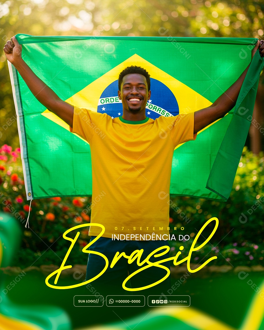 Dia da Independência do Brasil 07 de Setembro Social Media PSD Editável