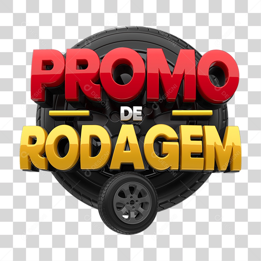Selo 3D Promo de Rodagem PNG Transparente