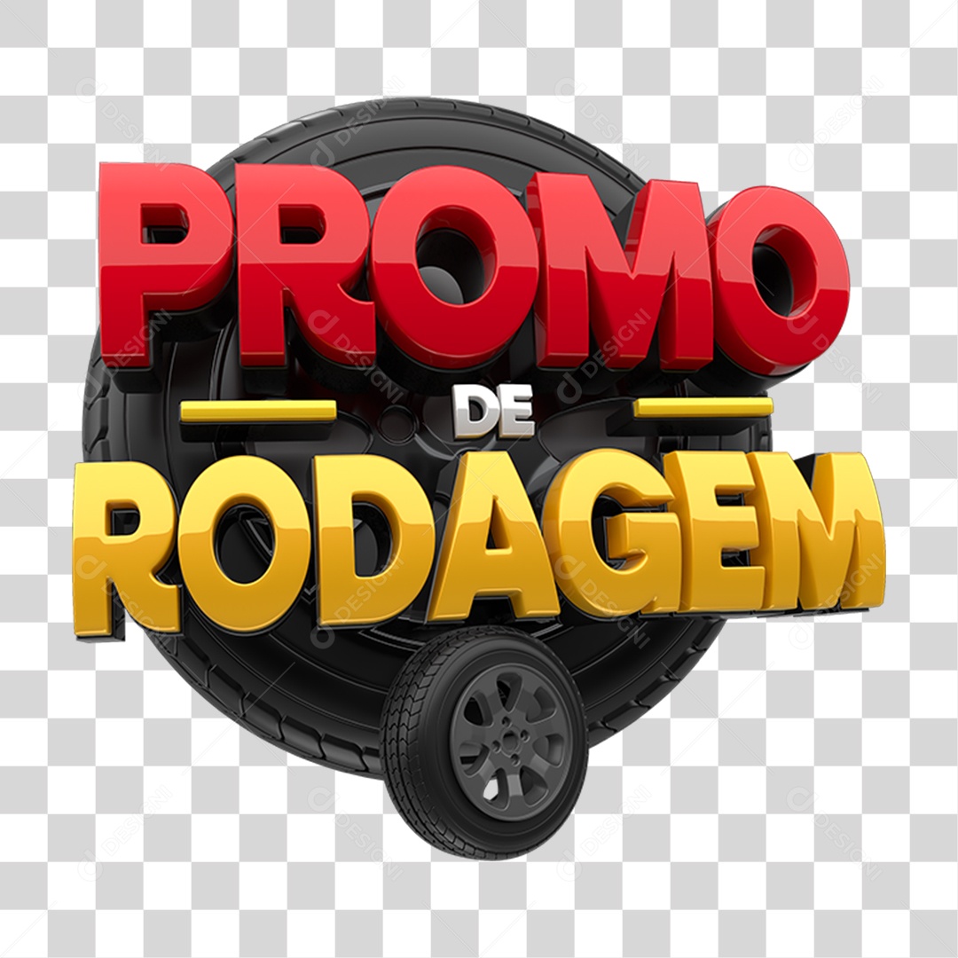 Selo 3D Promo de Rodagem PNG Transparente
