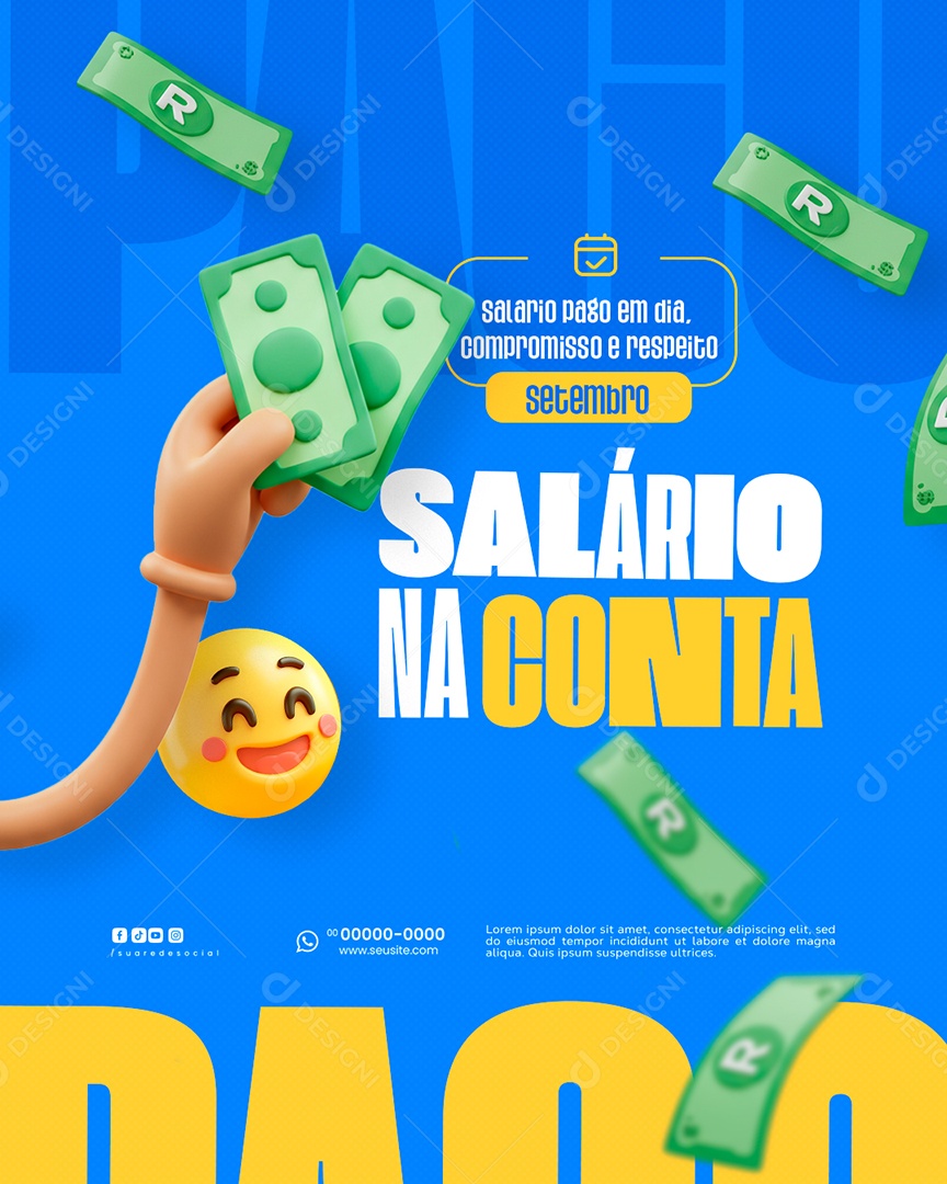 Salário Esta na Conta Social Media PSD Editável