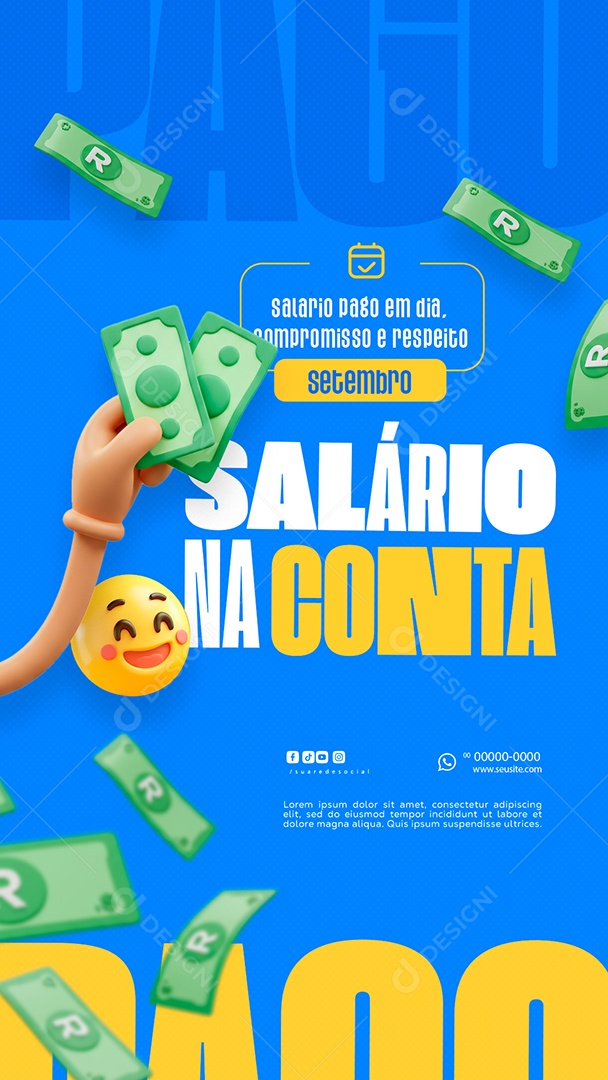 Story Salário Esta na Conta Social Media PSD Editável