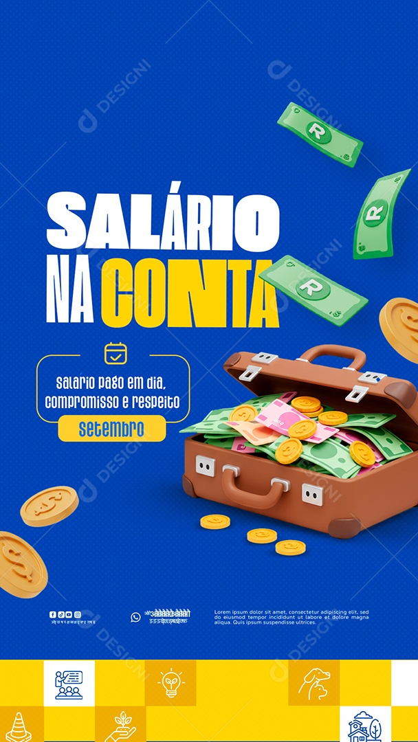 Story Salário Esta na Conta Social Media PSD Editável