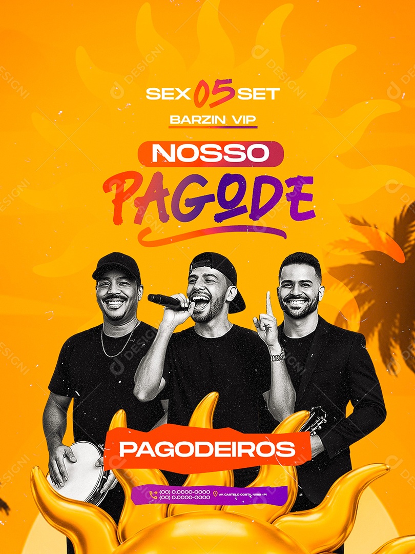 Flyer Barzin Vip Nosso Pagode Social Media PSD Editável