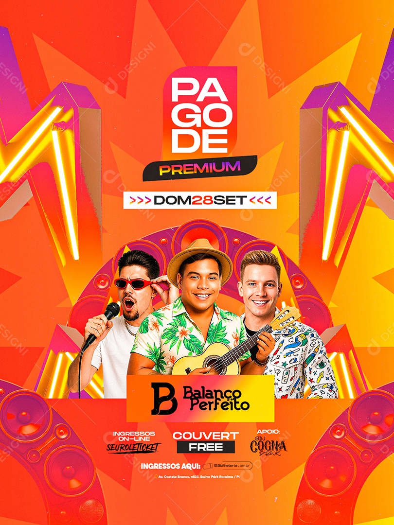 Flyer Pagode Premium Balanço Perfeito Social Media PSD Editável