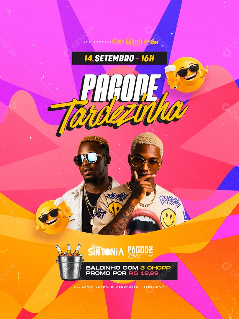 Flyer Pagode Tardeznha Social Media PSD Editável