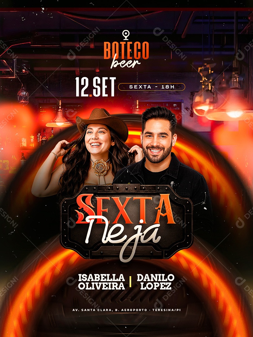 Flyer Boteco Beer Sexta Neja Social Media PSD Editável