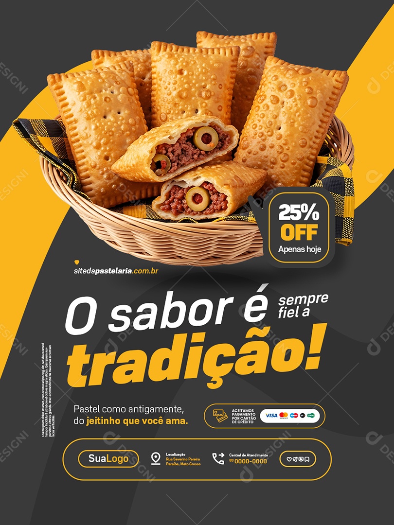 Pastelaria O Sabor é Tradição Social Media PSD Editável
