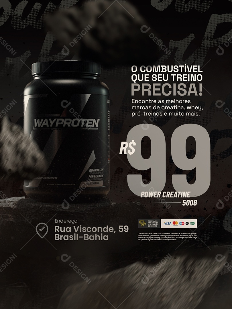 Suplementos O Combustível Que Seu Treino Precisa Social Media PSD Editável