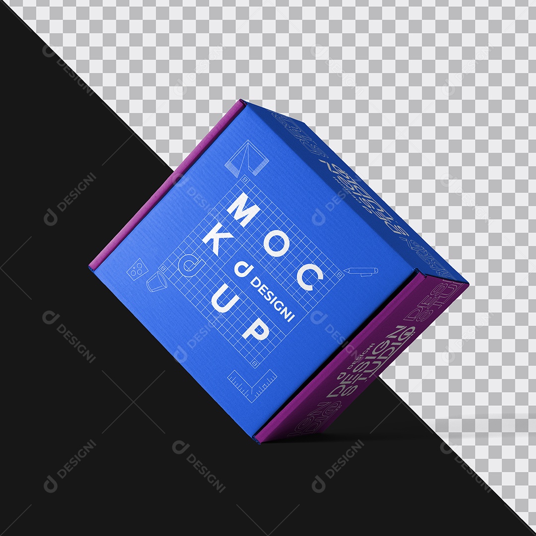 Mockup Caixa de Papelão PSD Editável